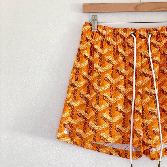 Ryoko Rain Designerr Shorts Printed Mesh R Patch Artists Athletes Orange Small - Picture 3 of 16